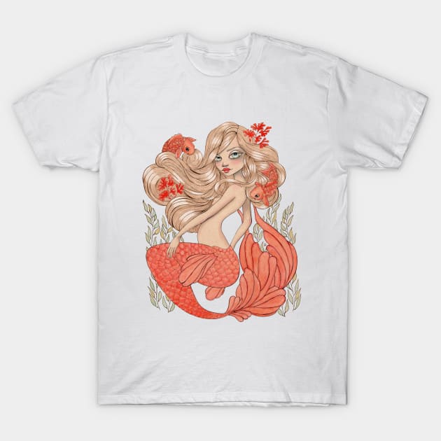 Swimming with Koi T-Shirt by LeaBarozzi